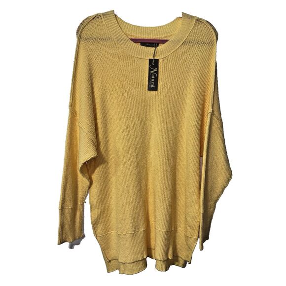 Natural Reflections Sweater Womens Size Small Yellow V Neck Long Sleeve Pullover - Picture 1 of 8